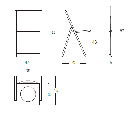 Scaun pliabil din fag Aviva