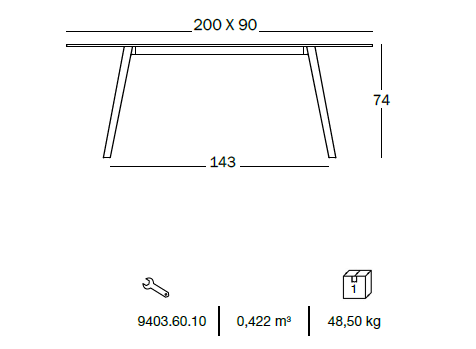 Masa dining Pilo 200x90cm