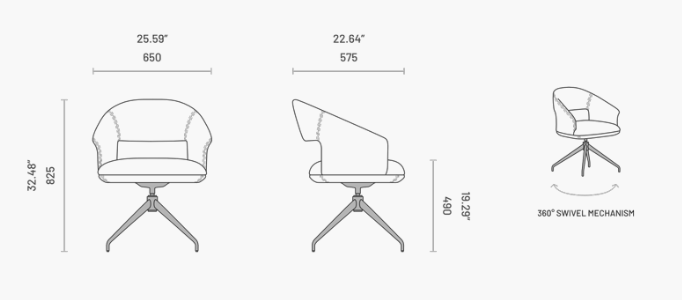Scaun rotativ Jermain otel