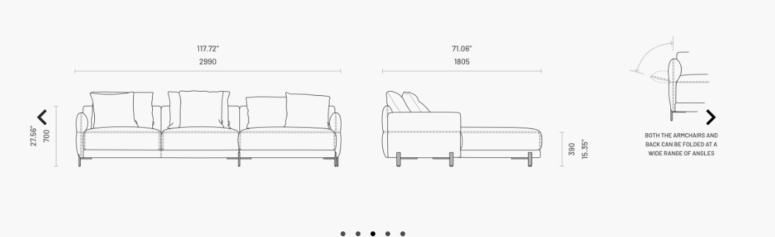 Canapea 2 locuri cu sezlong Matthew
