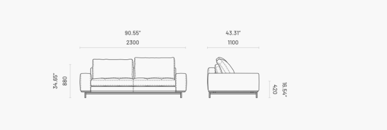 Canapea 2 locuri Parker