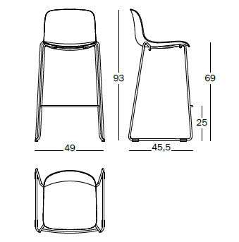 Scaun de bar Troy Sled