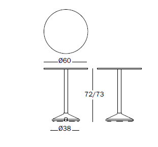 Masa bistrot Brut Ø 60 cm