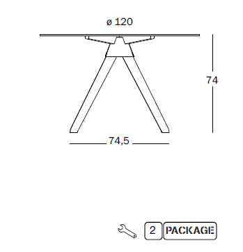Masa rotunda dining Cuckoo Ø 120 cm