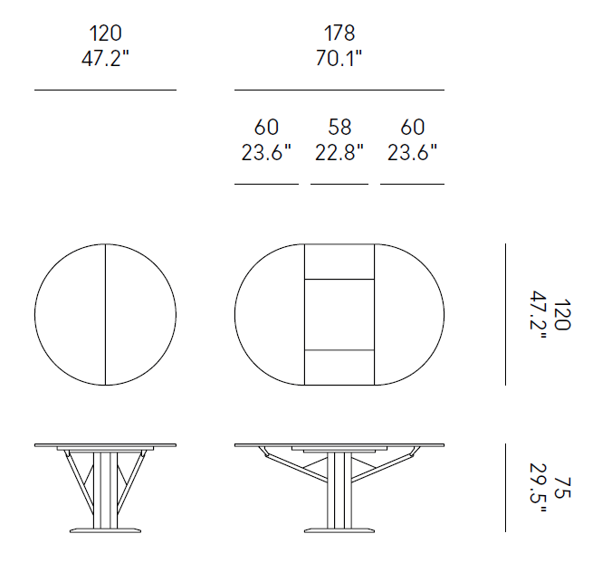Masa dining extensibila Flower