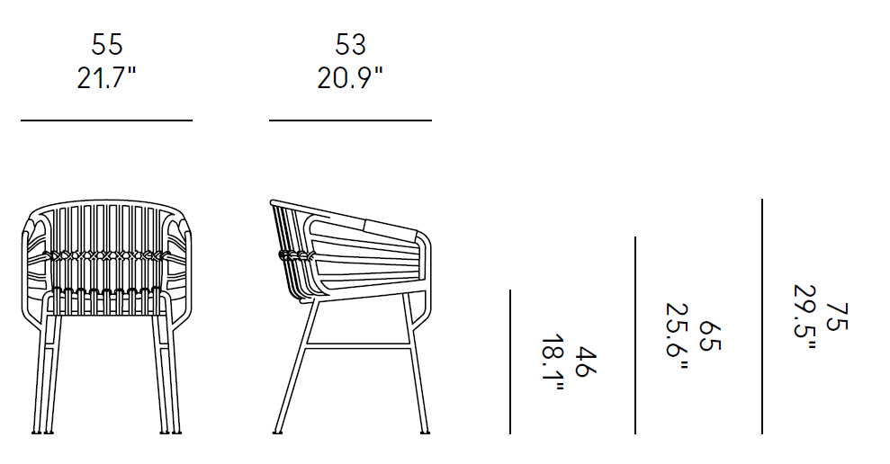 Scaun de exterior Raphia Alluminio