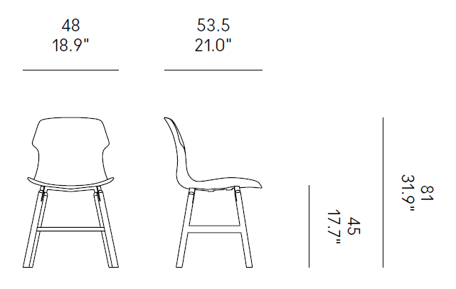 Scaun Stereo Wood Polipropilena