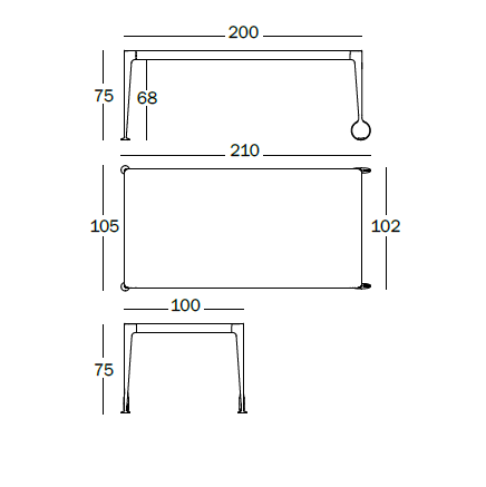 Masa dining Big Will 200x100cm