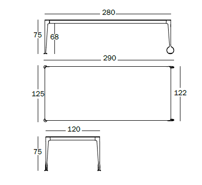 Masa dining Big Will 280x120cm