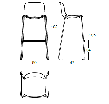 Scaun de bar Troy Sled