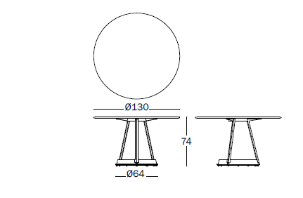 Masa  Brut Ø 130 cm