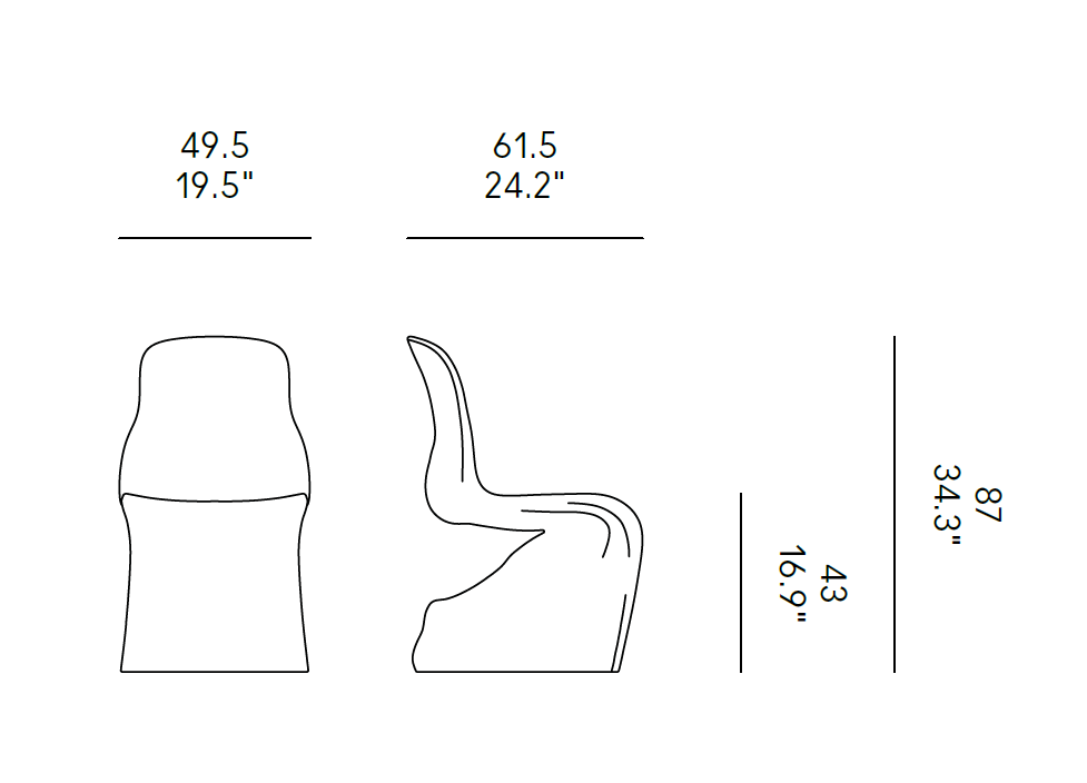 Scaun Him&Her lucios