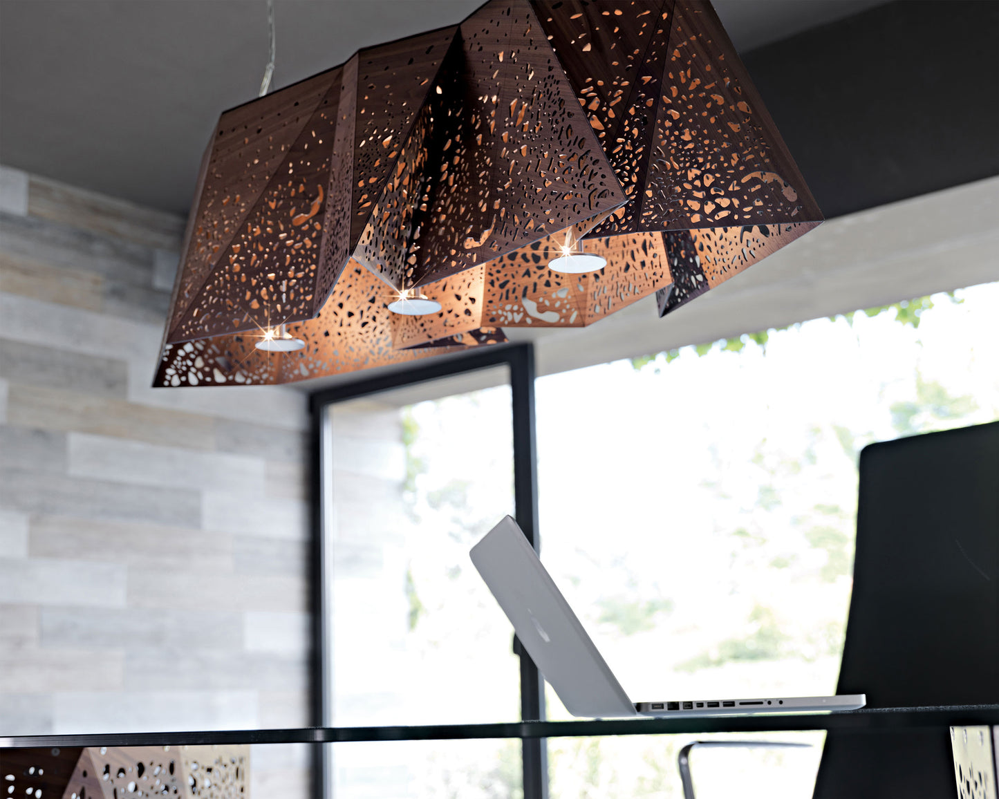 Lampa tavan Plywood Chandelier