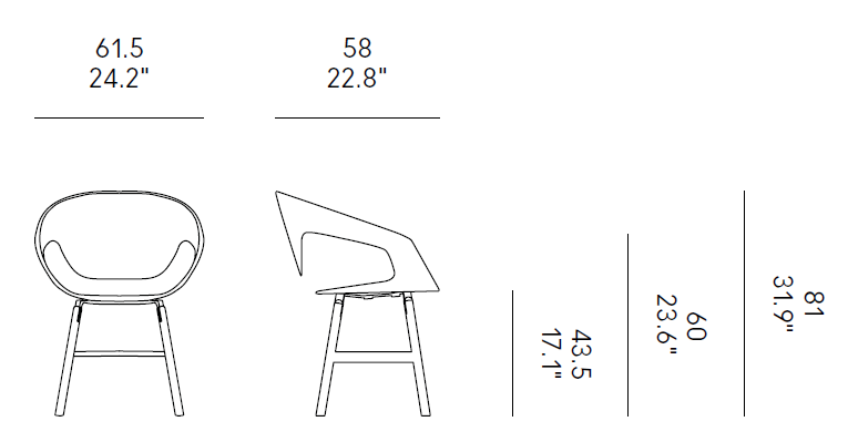 Scaun Vad Wood Cuoio